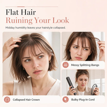 🎀50% OFF🎀Cordless Mini Heated Hair Straightener Brush Portable Rechargeable Hair Styling Comb for Bangs and Volumizing