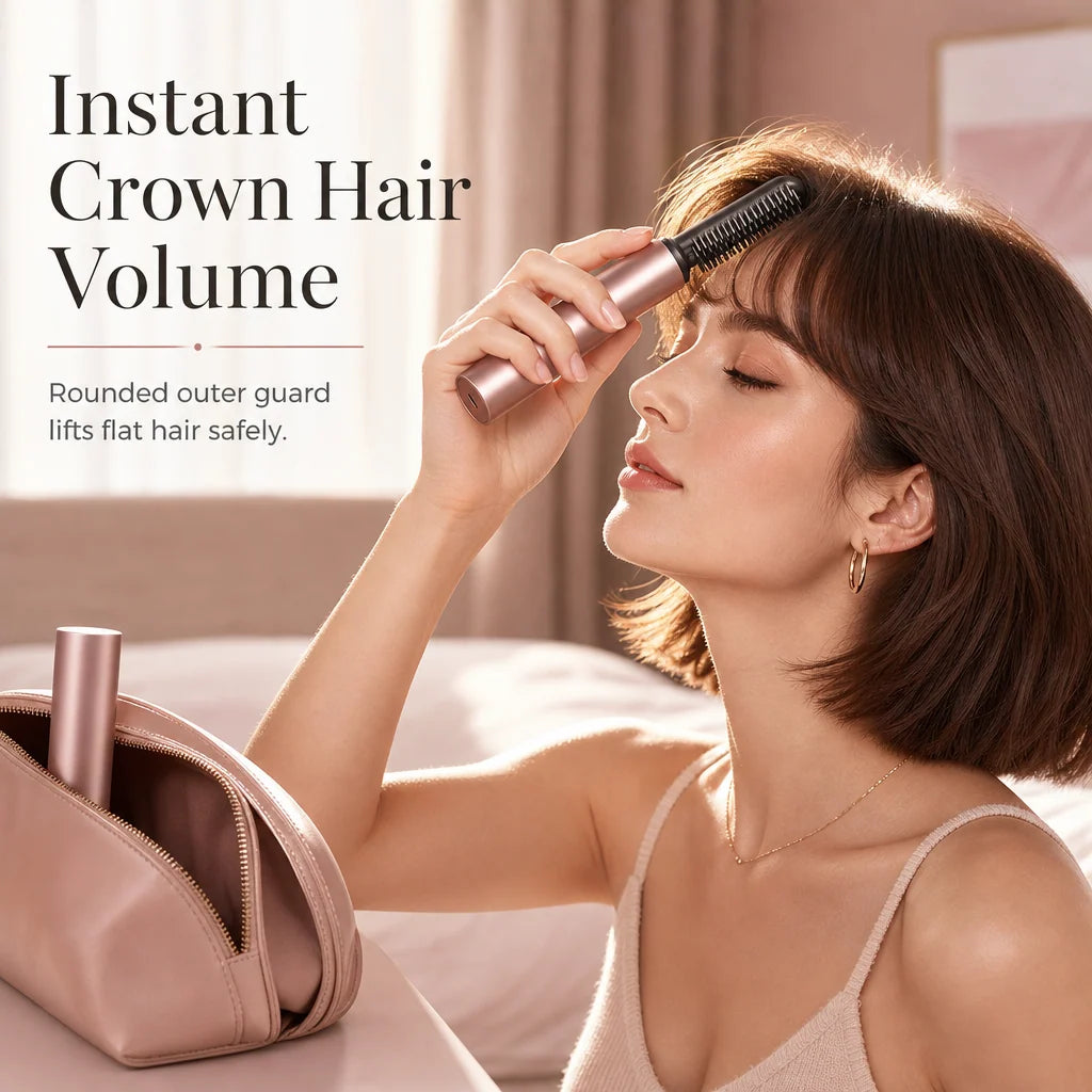 🎀50% OFF🎀Cordless Mini Heated Hair Straightener Brush Portable Rechargeable Hair Styling Comb for Bangs and Volumizing