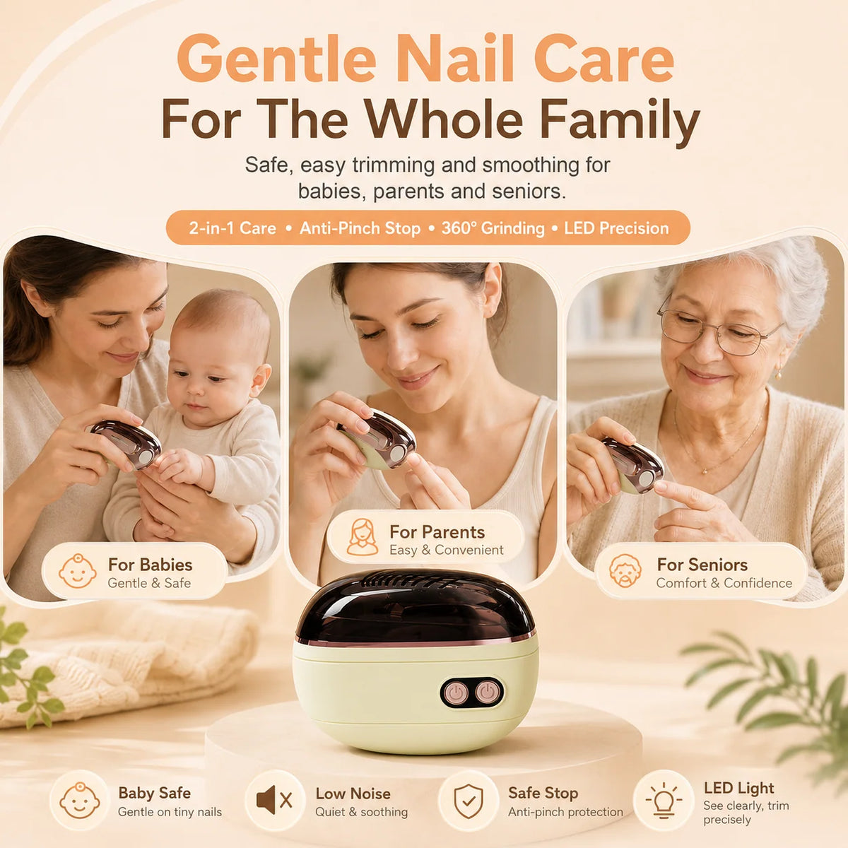 🔥62% OFF NOW🔥🔋2-in-1 Electric Nail Clipper with LED