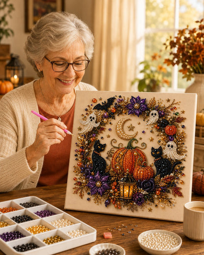 ?? Last Day 51% OFF ¨C ??? Halloween Pearl Art DIY Kit ¨C Turn Tiny Pearls into Spooky-Cute Magic