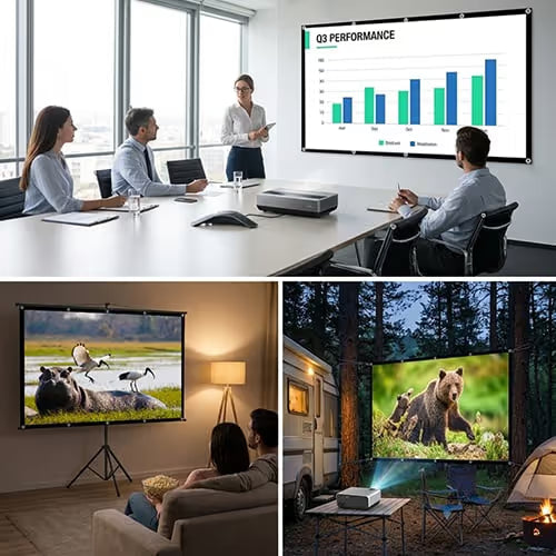 Metallic Anti-Light Projector Screen