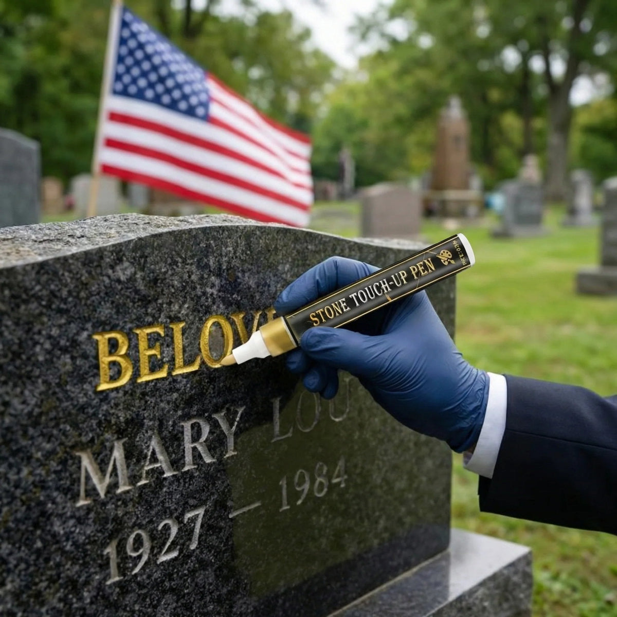 🔥Buy one get one free🔥🐦Golden Tombstone Marker Pen for Restoring Faded Grave Inscriptions