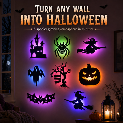 ?? HALLOWEEN SPECIAL ?? 30-Piece Glowing Wall D¨¦cor Set ¨C Turn Any Wall Into a Spooky Night Scene ??