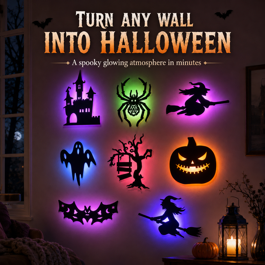 ?? HALLOWEEN SPECIAL ?? 30-Piece Glowing Wall D¨¦cor Set ¨C Turn Any Wall Into a Spooky Night Scene ??