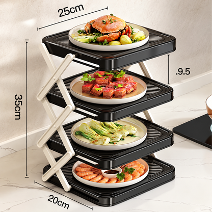 🍽️ 50% OFF NOW! 📦 4-Tier Bowl Storage Rack – Foldable, Stable & Maximizes Your Kitchen Space