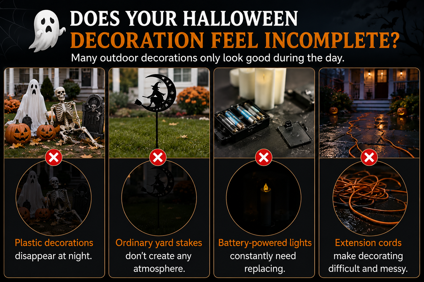 ???? Solar Black Cat Moon Pumpkin Outdoor Stake Light Transform Your Yard Into A Magical Halloween Wonderland