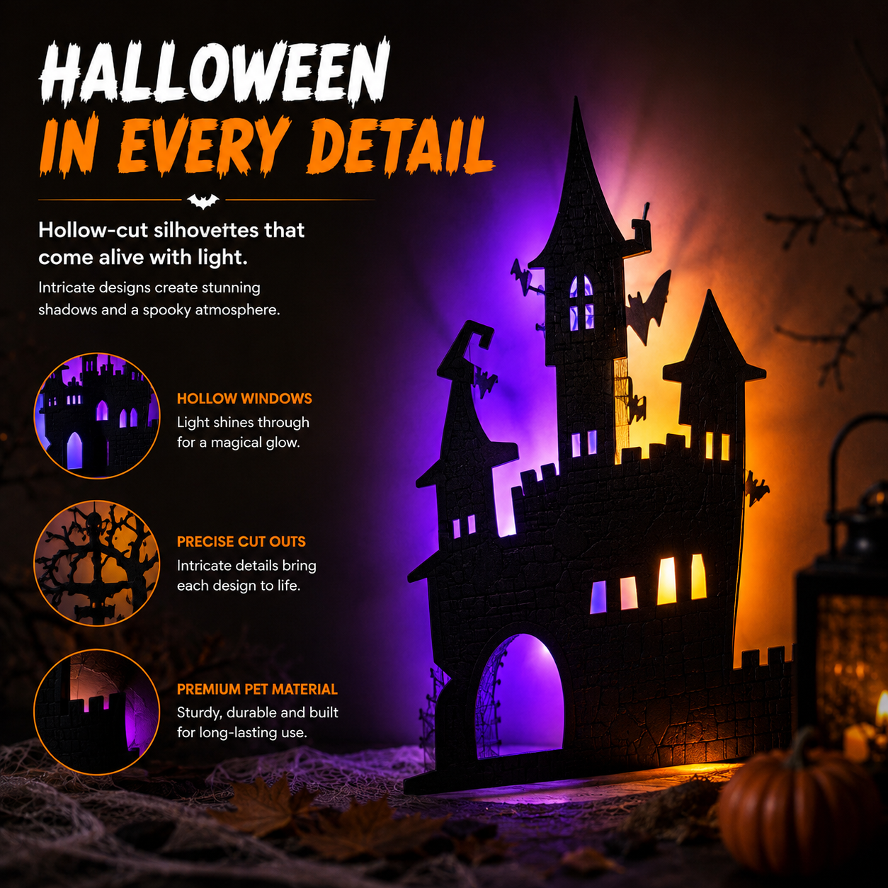 ?? HALLOWEEN SPECIAL ?? 30-Piece Glowing Wall D¨¦cor Set ¨C Turn Any Wall Into a Spooky Night Scene ??