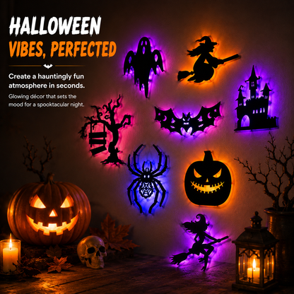 ?? HALLOWEEN SPECIAL ?? 30-Piece Glowing Wall D¨¦cor Set ¨C Turn Any Wall Into a Spooky Night Scene ??