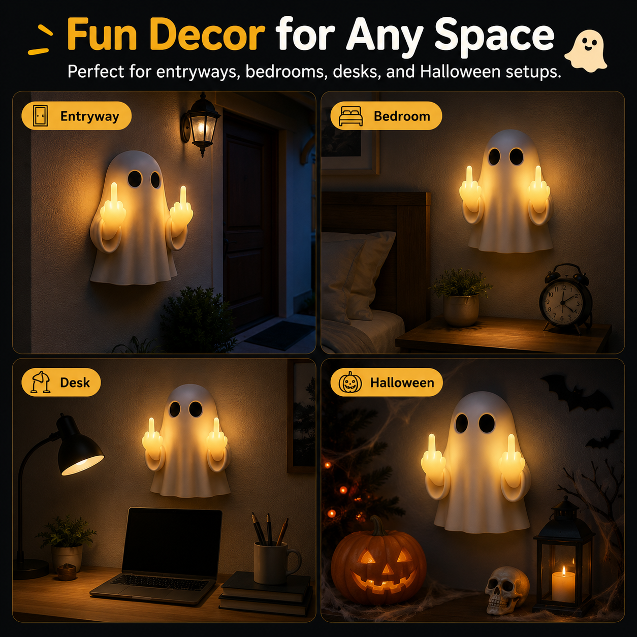 ?? Funny Ghost Middle Finger Night Light ?? 50% OFF Today Only!