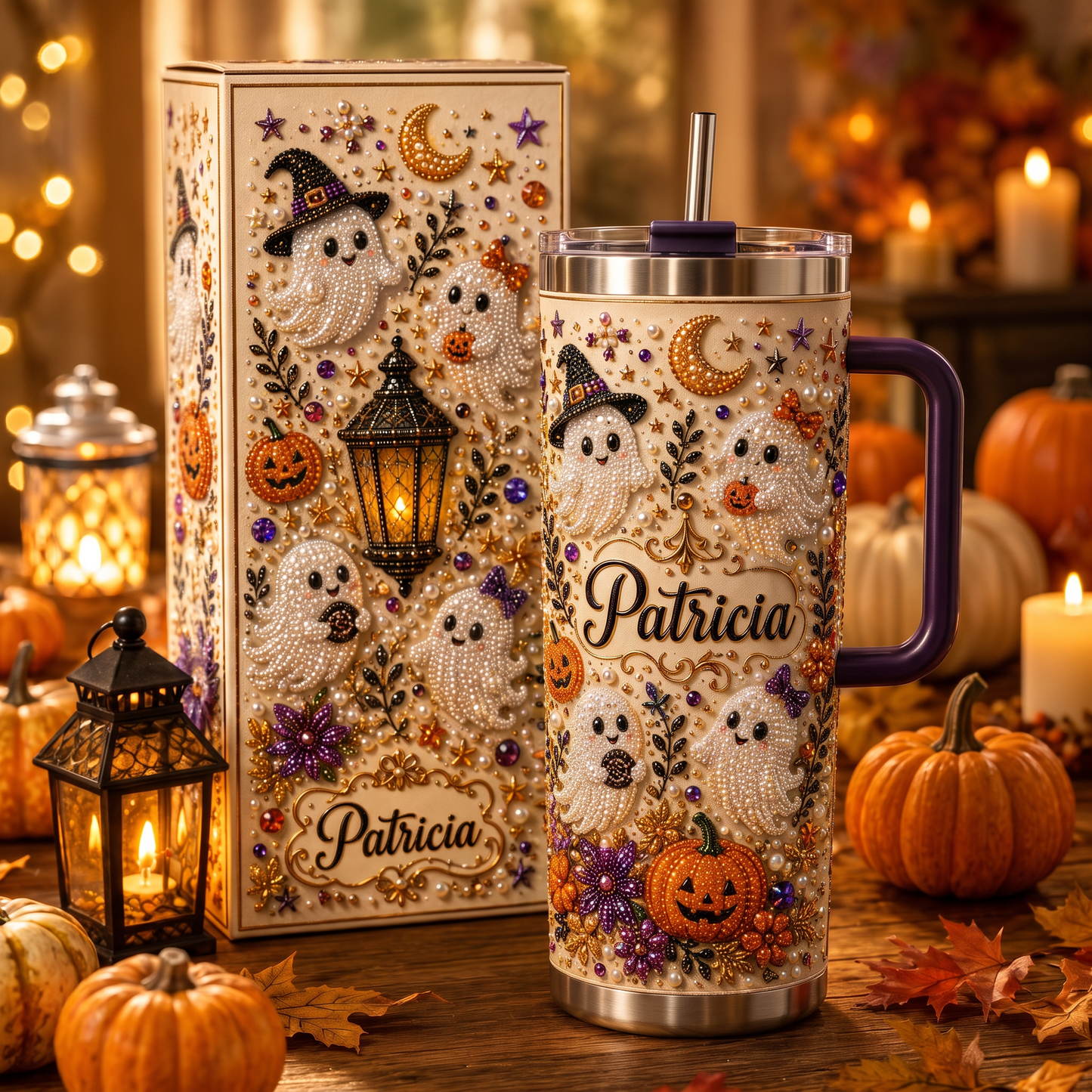 ?? Halloween Ghost Pearl Tumbler ¨C A Spooky-Cute Gift Made Just For Her ????
