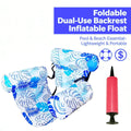 Inflatable Water Floating Row Amusement Lounge Chair Floating Bed Seat Canvas Sofa Foldable Dual-Use Backrest Swimming Floating