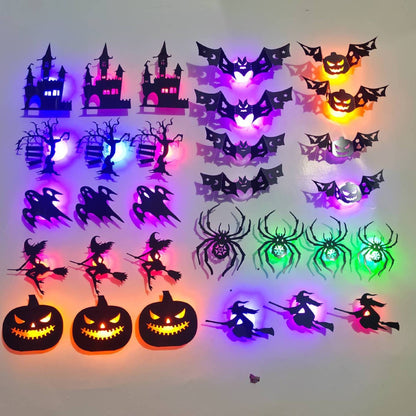 ?? HALLOWEEN SPECIAL ?? 30-Piece Glowing Wall D¨¦cor Set ¨C Turn Any Wall Into a Spooky Night Scene ??