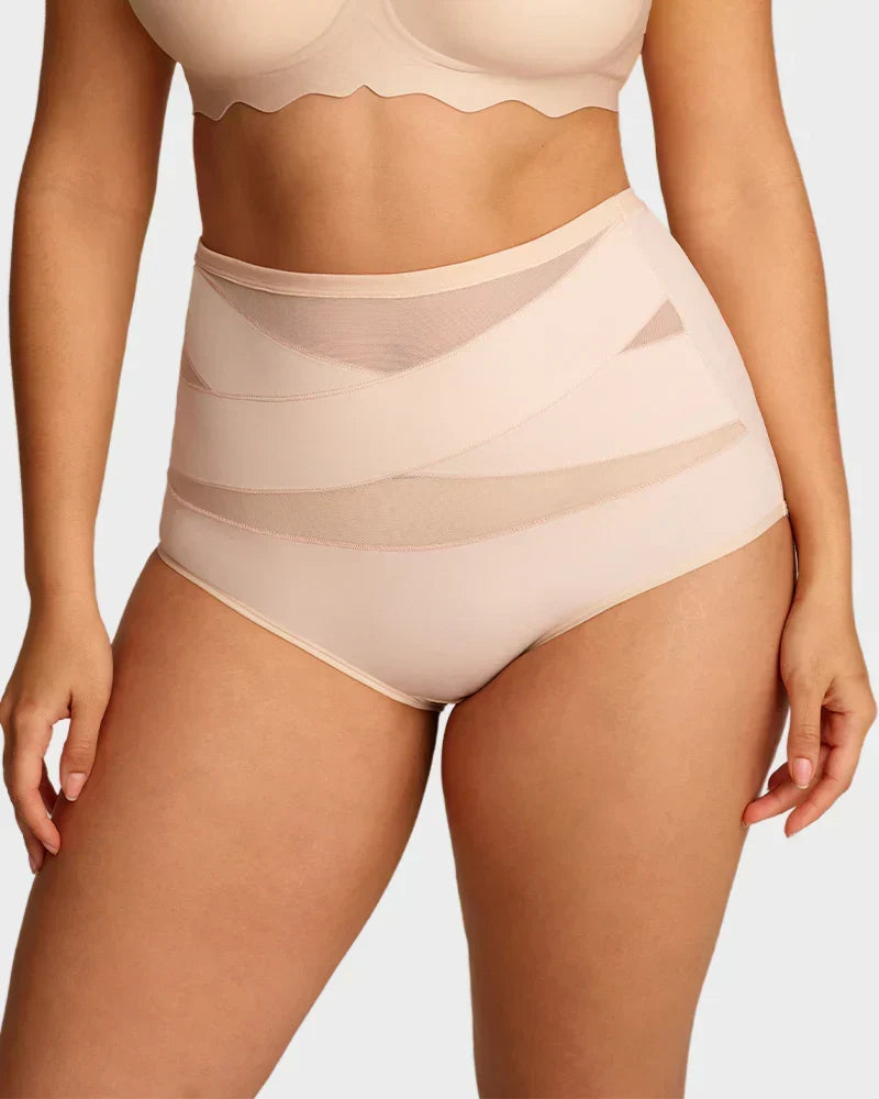 🌸BUY 1 FREE 1✨Plus-Size High-Waist Cross Tummy Control Panties