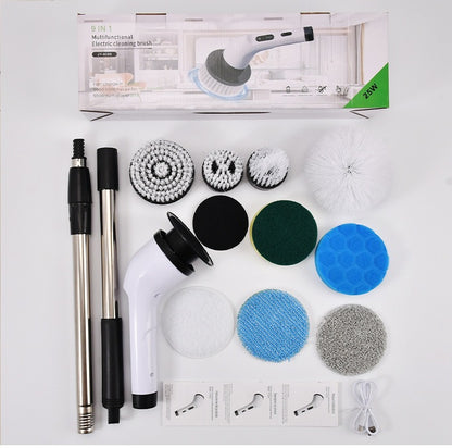 🔋 Electric Cleaning Brush – 7/9 Replaceable Heads & 2500mAh – Perfect for Bathroom, Kitchen & Tile – Waterproof & Effective 💧
