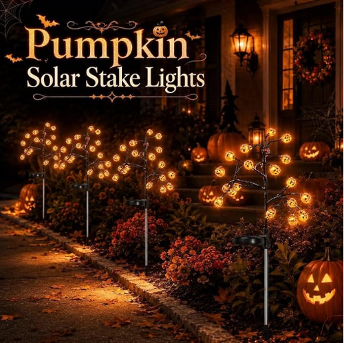 ?? Pumpkin Solar Stake Light ¨C A Warm Halloween Welcome
