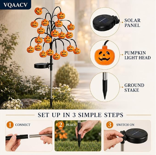 ?? Pumpkin Solar Stake Light ¨C A Warm Halloween Welcome