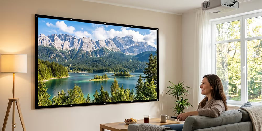 Metallic Anti-Light Projector Screen