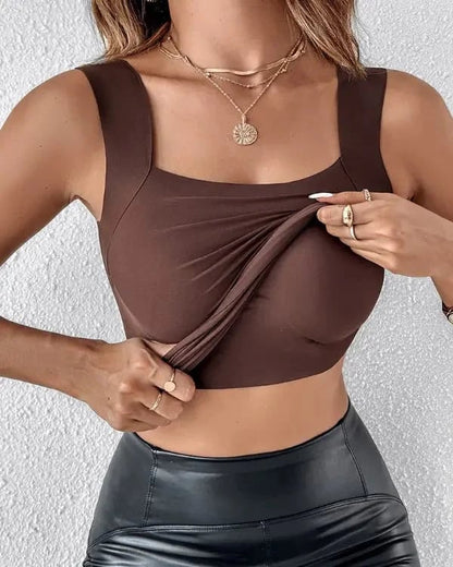 🏆Last Day!!💐Women's U Neck Thermal Tank Tops with Built-In Bra