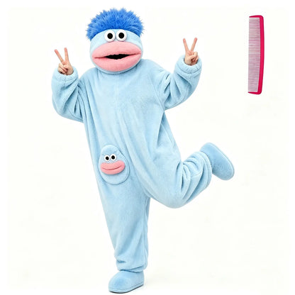 Msrlassn Cute Pajamas Wearable Blanket Hoodie for Women Men,  Oversize Soft Warm Cozy Pullover Home Loungewear Funny Pajamas Onesie, Perfect for Home Party Costume Halloween, One Size for Women Men