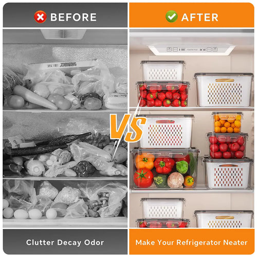 🔥3‑Pack Fridge Storage Containers｜Keep Produce Fresh Longer!