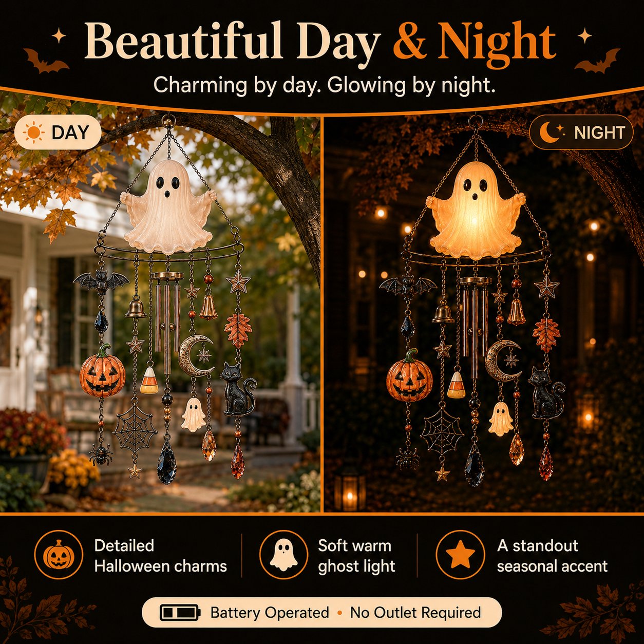 ??LAST DAY 50% OFF - ?? Haunted Glow Ghost Wind Chime