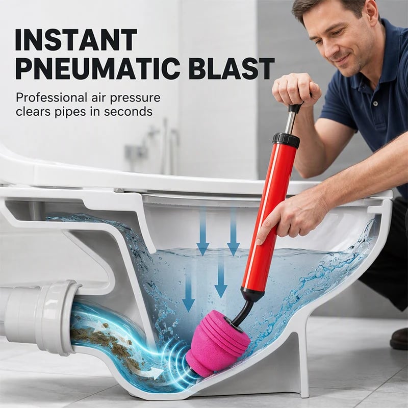 🔥50% OFF🔥🚽 Manual Air Pressure Drain Unclogger – Pump, Seal & Clear