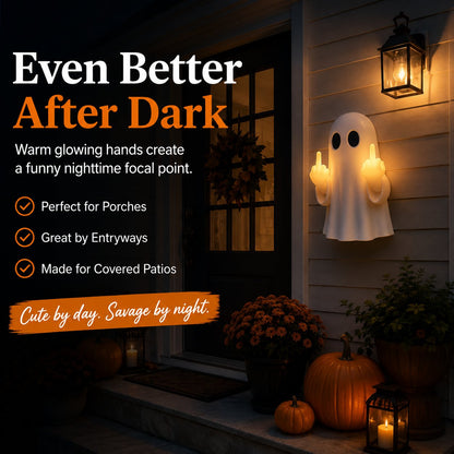 Ghost Middle Finger Wall Light Funny Glowing Halloween Decor 2026