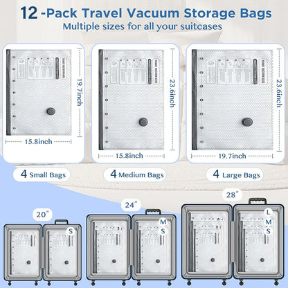 🔥 LAST DAY 49% OFF-Cordless Travel Vacuum Storage Compression Bag Set - TSA Approved & Reusable | Up to 80% More Space