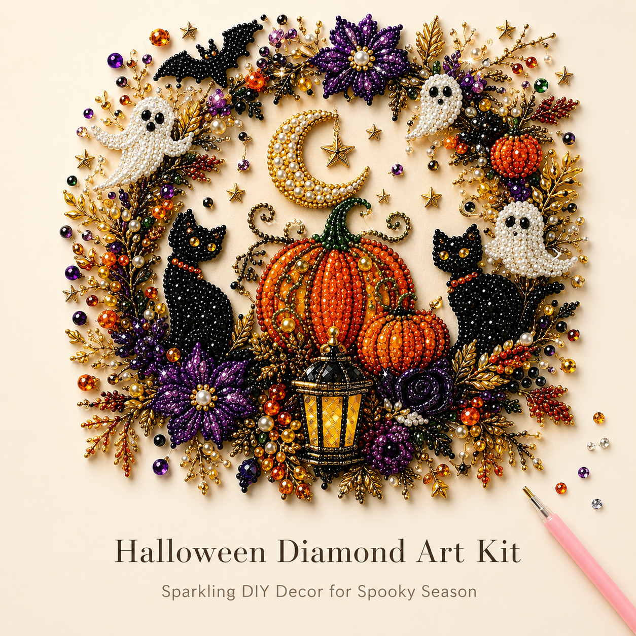 Halloween Ghost Diamond Painting Kit ¨C Pumpkin Cat DIY Home Decor