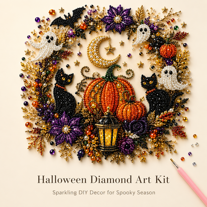 Halloween Ghost Diamond Painting Kit ¨C Pumpkin Cat DIY Home Decor