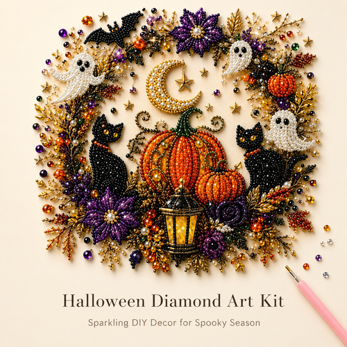 Halloween Ghost Diamond Painting Kit ¨C Pumpkin Cat DIY Home Decor