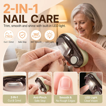 2-in-1 Electric Nail Clipper with LED