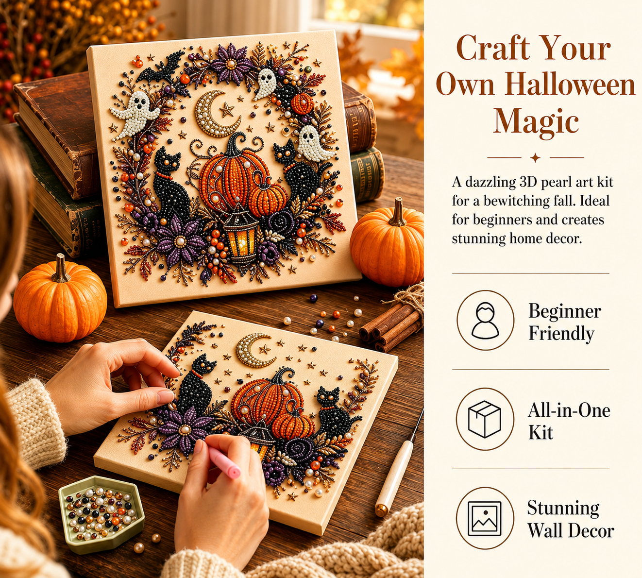 Halloween Ghost Diamond Painting Kit ¨C Pumpkin Cat DIY Home Decor