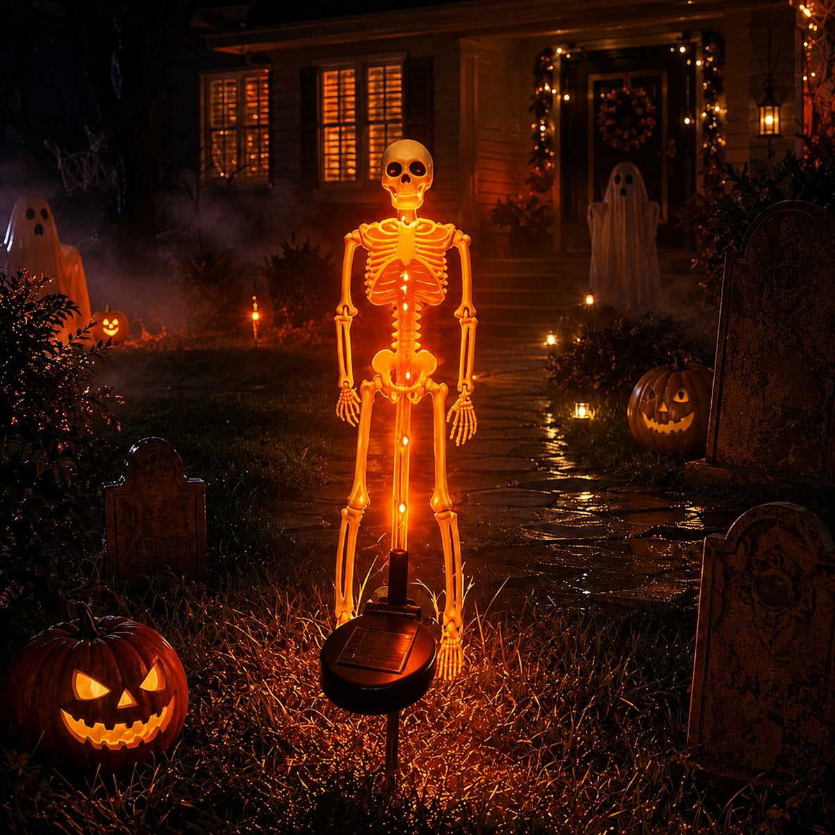 💀 Solar Skeleton Yard Stake – Halloween Outdoor Decor
