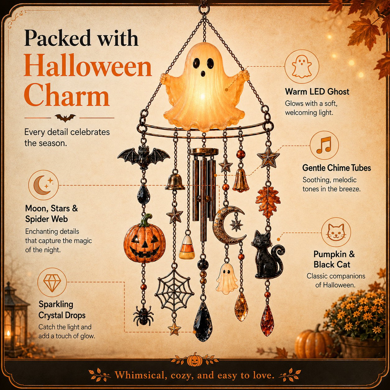 ??LAST DAY 50% OFF - ?? Haunted Glow Ghost Wind Chime