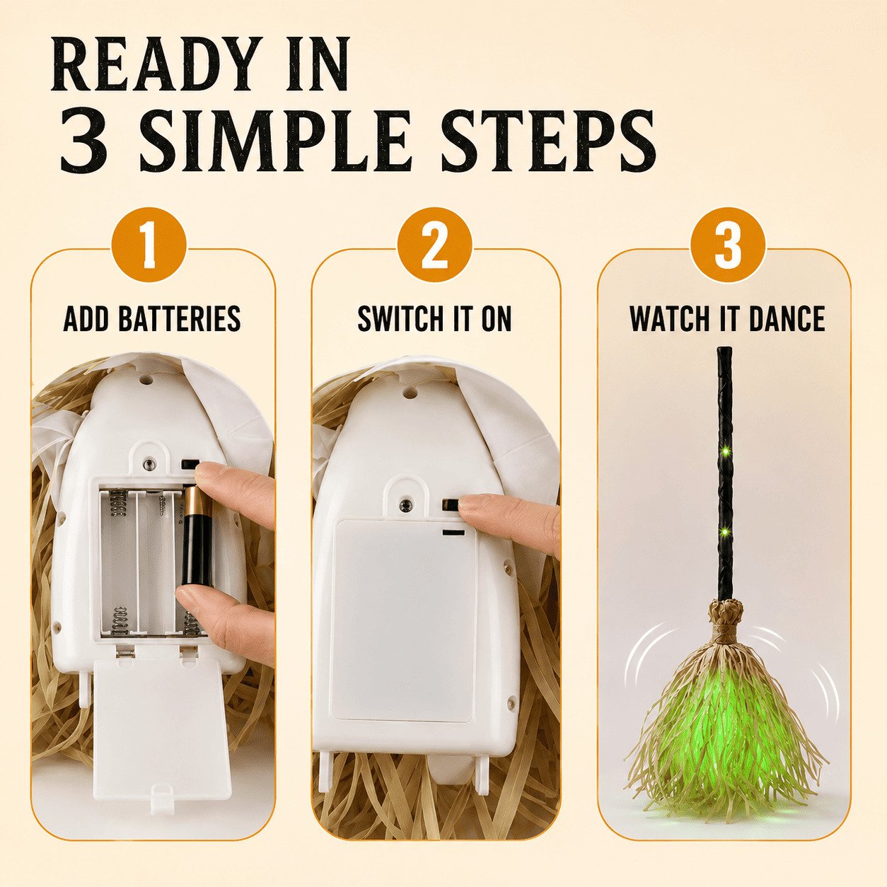 ??Last Day 50% OFF?? Halloween Magic Moving Witch Broom