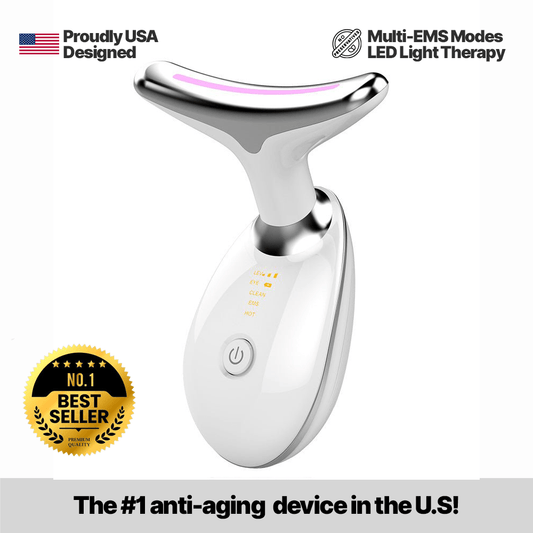 😀RED LIGHT THERAPY FACE NECK LIFT WRINKLE REMOVER TIGHTEN MASSAGER(Make your skin look five years younger in ten days)🚛🧡