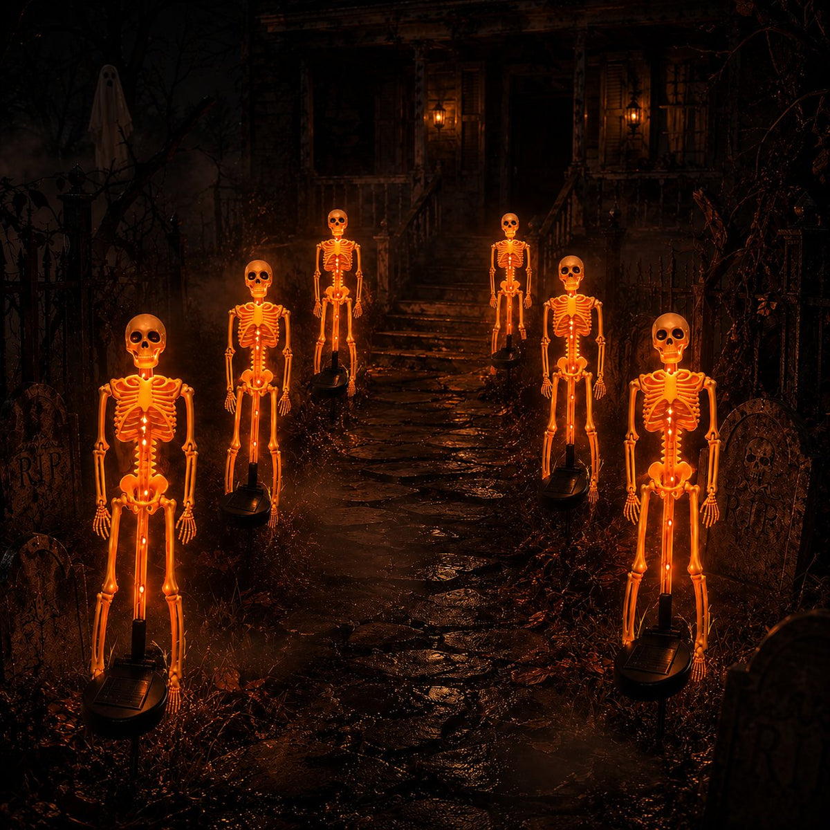 💀 Solar Skeleton Yard Stake – Halloween Outdoor Decor
