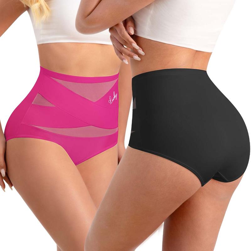 🌸BUY 1 FREE 1✨Plus-Size High-Waist Cross Tummy Control Panties