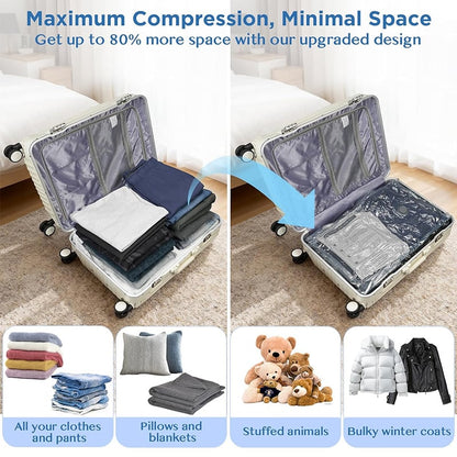 🔥 LAST DAY 49% OFF-Cordless Travel Vacuum Storage Compression Bag Set - TSA Approved & Reusable | Up to 80% More Space