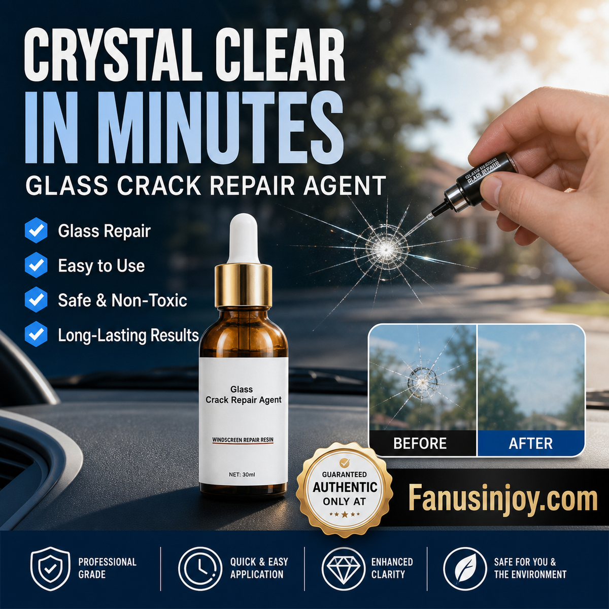 ⚡️BUY 1 FREE 1⚡️One drop fixes all glass cracks！🚗Glass Crack Repair Agent