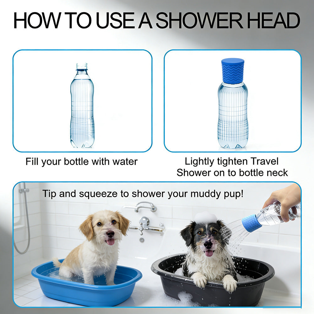 Portable silicone pet shower head