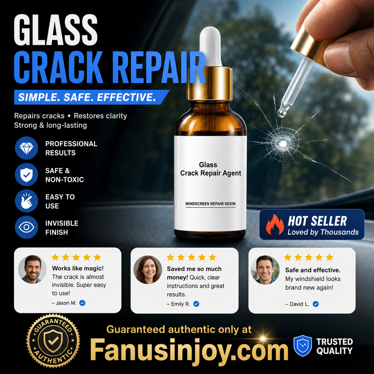 ⚡️BUY 1 FREE 1⚡️One drop fixes all glass cracks！🚗Glass Crack Repair Agent