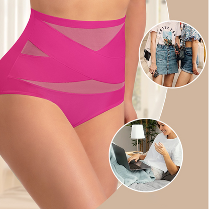 🌸BUY 1 FREE 1✨Plus-Size High-Waist Cross Tummy Control Panties