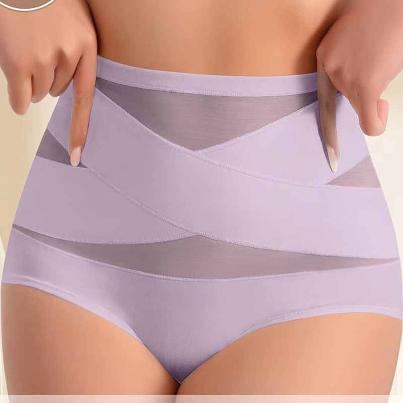 🌸BUY 1 FREE 1✨Plus-Size High-Waist Cross Tummy Control Panties