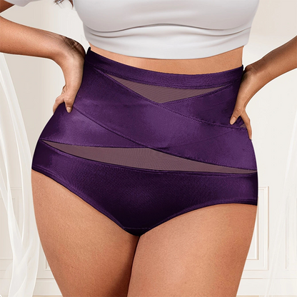 🌸BUY 1 FREE 1✨Plus-Size High-Waist Cross Tummy Control Panties