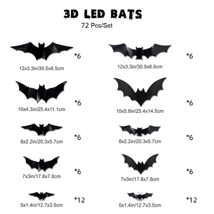 🦇Halloween 3D Bat LED Wall Light Decor