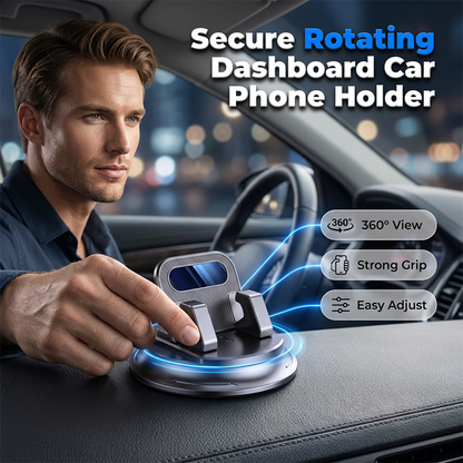 🚗 Buy 1 Get 1 Free!📱 Rotating Dashboard Car Phone Holder – 360° Adjustable & Anti-Slip – Hands-Free Phone Mount 🛡️