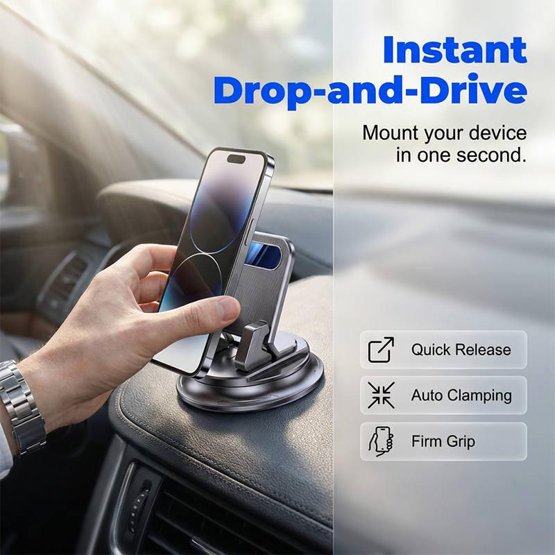 🚗 Buy 1 Get 1 Free!📱 Rotating Dashboard Car Phone Holder – 360° Adjustable & Anti-Slip – Hands-Free Phone Mount 🛡️