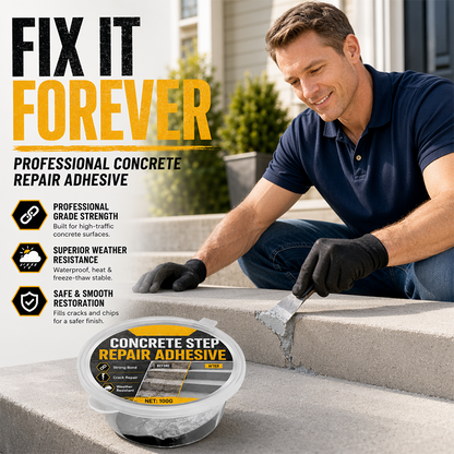 🥳Buy 3 Get 2 Free 🥳💞50K+ SOLD!🔧Concrete Step Repair Adhesive – Permanently bonds cracked stairs & walkways. Weatherproof – resists heat, ice & rain. Walk safely again! 🛡️✨